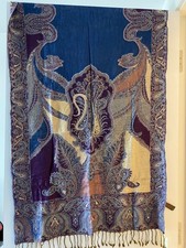 Monsoon Pashmina Deep Purple Mix Sequin Tasselled Shawl BNWT RRP €54.00