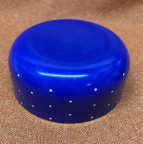 VTG MCM Japan AMPLEUR EJIRY Blue Enamel White Diamonds Bowl Set Of 2 - Photo 15/16