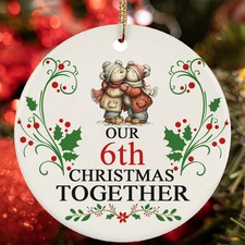 Our 6th Christmas Together Ornament Funny Bear Couple 6 Year Anniversary Gift