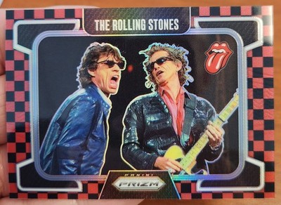 JAGGER RICHARDS ROLLING STONES 2025 PRIZM BLACK RED CHECKERBOARD 61/179 #95