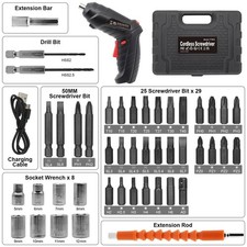 3.6V Cordless Electric Screwdriver Set USB Charging 3Nm Screw Gun With LED Light