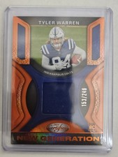 2025 Certified Football TYLER WARREN RC New Generation Orange Relic 153/249