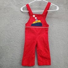 Vintage Overall Jumper Estimated Size 18-24 Months Red Boat