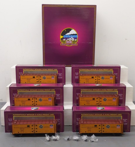 MTH 20-92110 Calibre O Pacific Fruit Express 40' Reefers Lados de Acero (Juego de 6) LN | Condition: Used