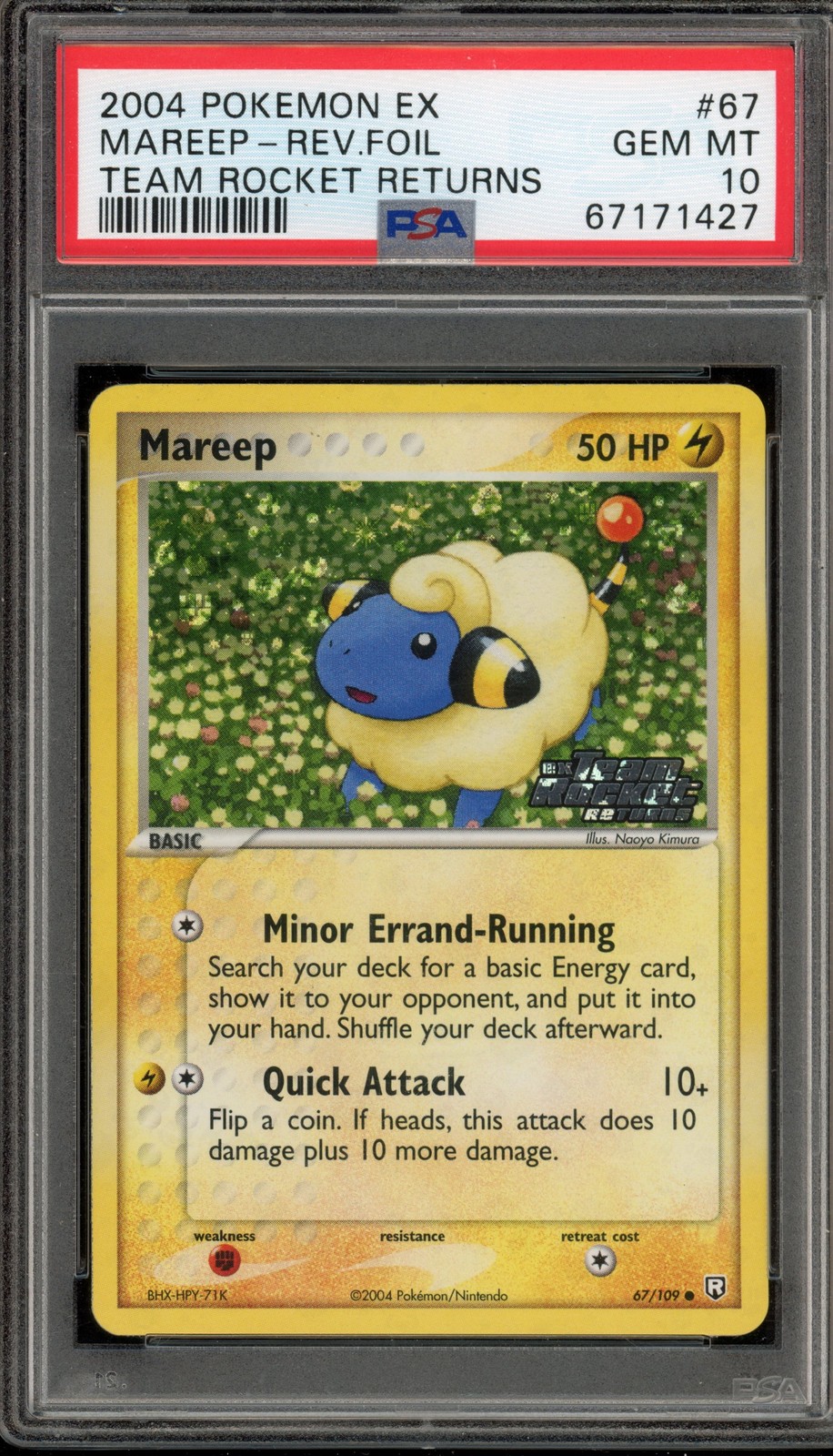 Pokemon Mareep EX Team Rocket Returns Reverse Holo #67 PSA 10 Gem Mint