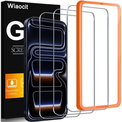 Wiaocit 3 Pack Tempered Glass Screen Protector for iPhone 17 Pro Max-6.9 Inch