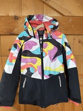 Spyder Kid's Youth 10 Ski Jacket Parka Bright Multicolor Hooded EUC