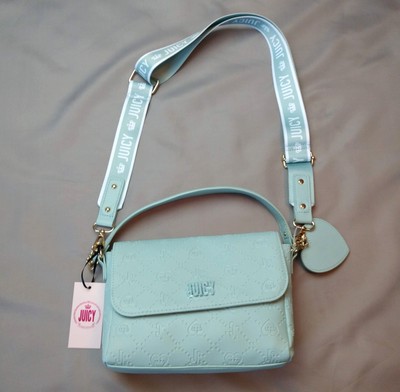 Juicy Check Me Crossbody Fresh Mint Light Green Purse Bag Charm Adjustable Strap
