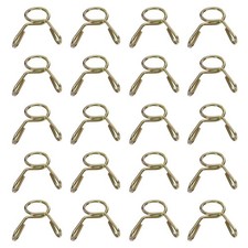 20Pcs 5mm ID 6.6mm OD Fuel Line Hose Clips 65Mn Spring Clips Clamps Gold