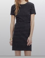 Madewell 6 Upstage Black Tunic Dress Zipper Shift Short Sleeve Dress T-Shirt