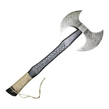 Wikinger Doppelbart Axt graviert Beil Bushcraft Camping Sammlerstück