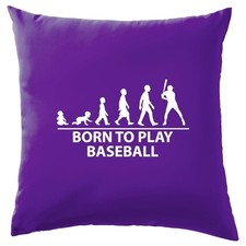 Born To Play Baseball - Cushion - Base Ball Player Fan Love Bat