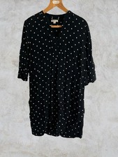 Whistles Oversized Black And White Polka Dot V Neck Dress Size 8