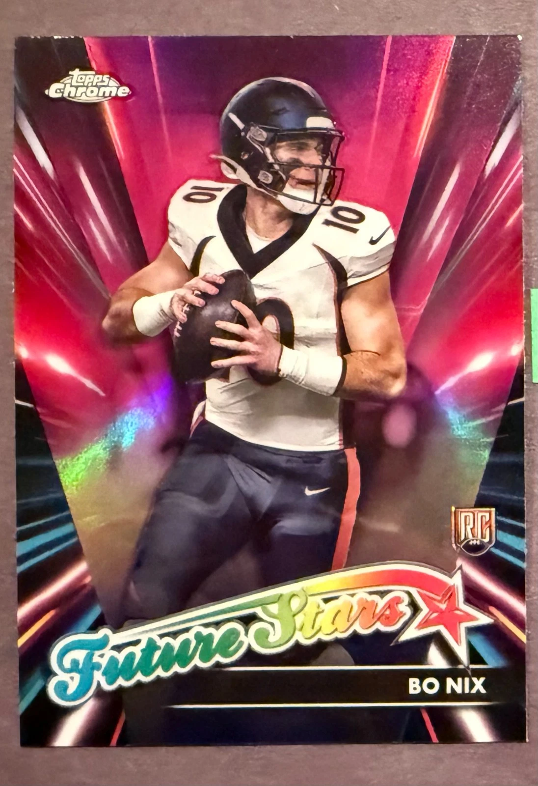 Bo Nix Topps Chrome Future Stars #FS4 Red Refractor