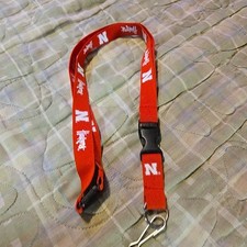 NEBRASKA HUSKERS RED COLOR 24"x3/4" Lanyard /Detachable Buckle