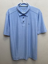 Tommy Bahama Island Zone Large Men's Palm Coast Polo Blue Short Sleeve NWT 118