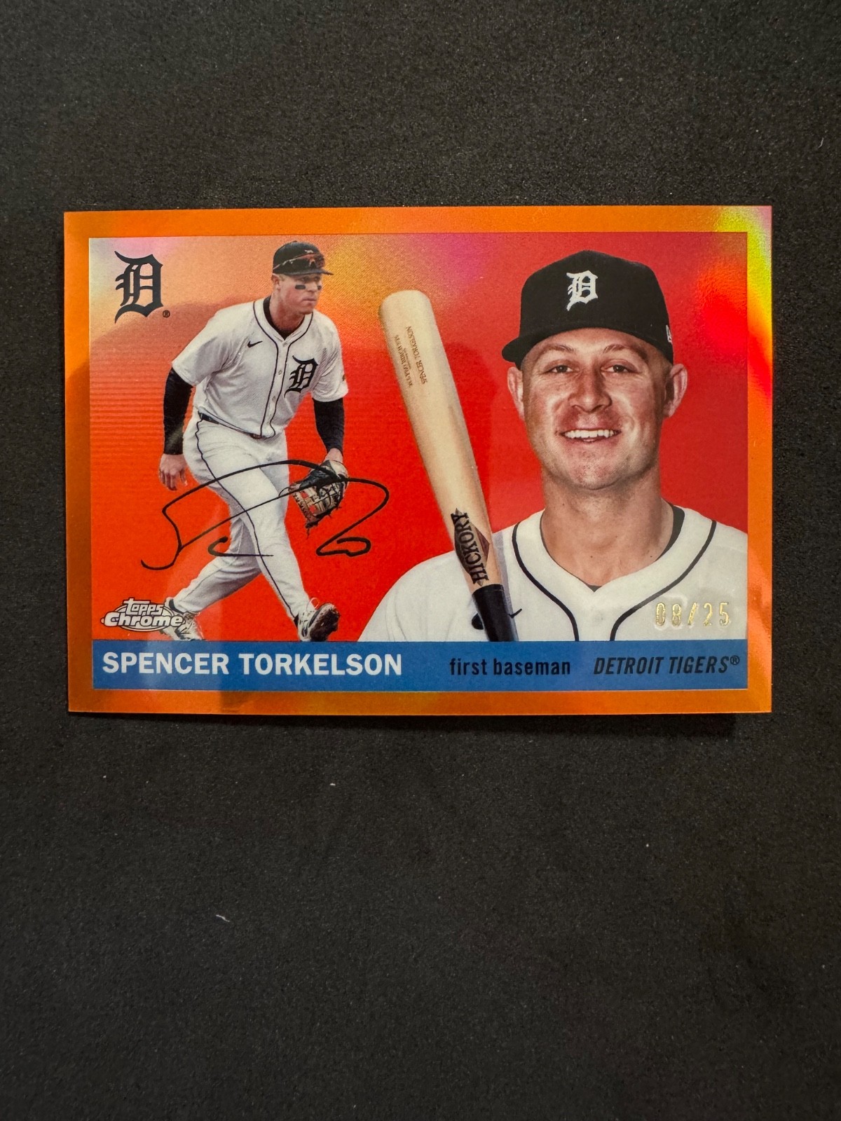 2025 Topps Chrome Platinum Spencer Torkelson True Orange Refractor /25