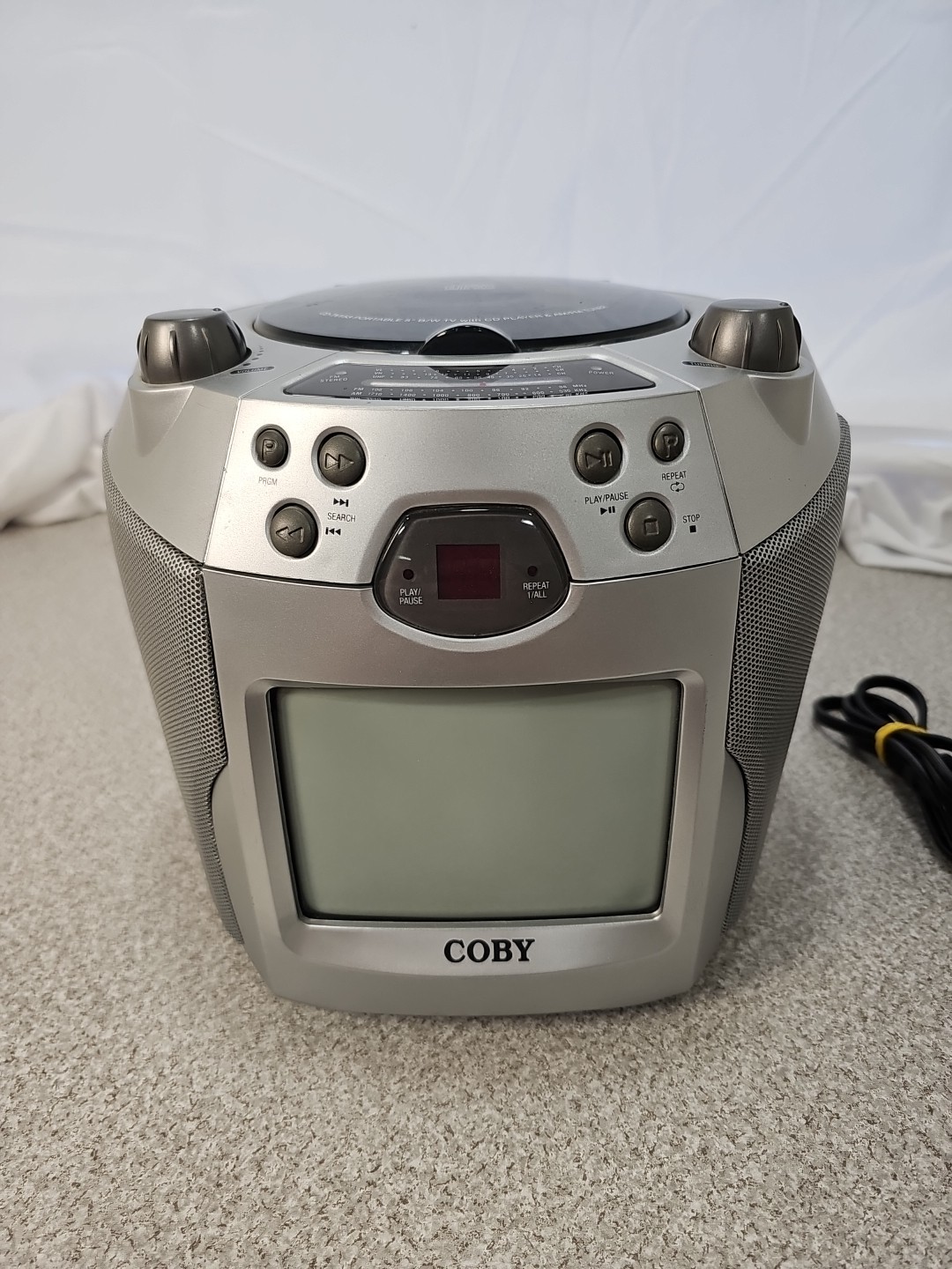 Coby CD-TV153 Portable 5.5" TV CD Player Radio Tested Works