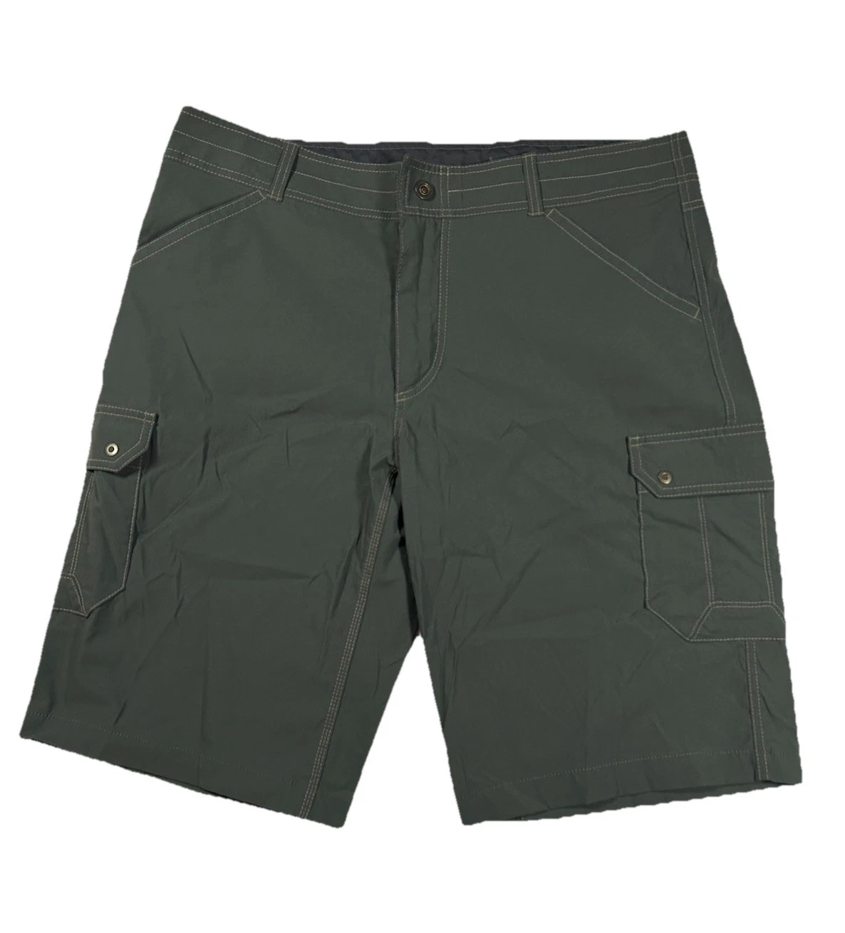 Kuhl Shorts Mens 38 Green Renegade Cargo Stretch Hiking Travel Outdoor Quick Dry