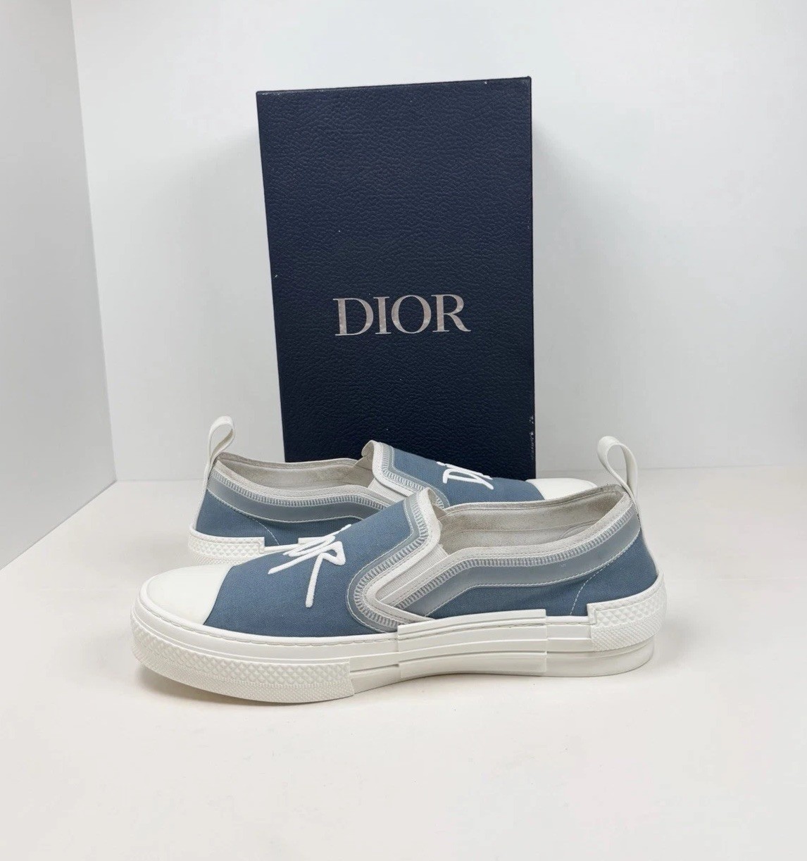 Size 43EU/10US - Dior x Shawn Stussy B23 Slip On Blue Sneakers💙 RETAIL $1K! thumbnail 5