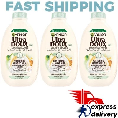 3X Garnier Ultra Doux Daily Hydrating Shampoo With Nurturing Almond Milk 400ml