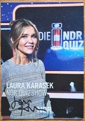 Laura Karasek Orig Autogramm signiert NDR Quizshow uvm sexy - AK