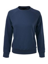 Women's Soft and Comfy Basic Pullover Crewneck Fleece Sweatshirt Navy S