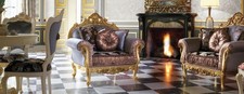 Poltrona design art déco tessuto soggiorno salotto nuova lusso design mobili sedie