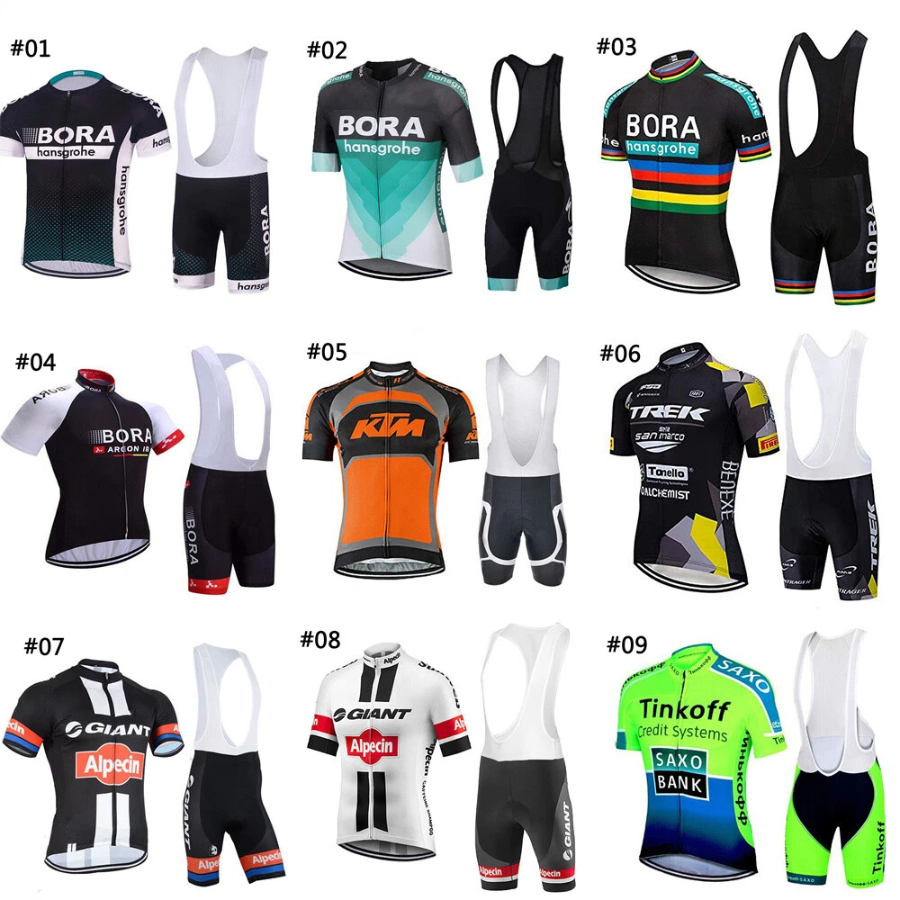 Mens Cycling Kit Jersey and Bibs Team Cycling Jersey Set Short