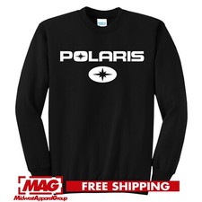 POLARIS BLACK CREWNECK ATV Snowmobile Snow Off Road RZR Racing Sports Sweatshirt