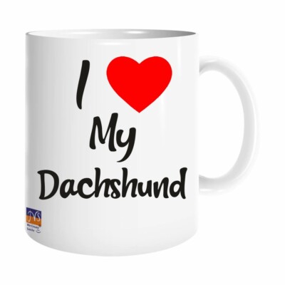 I Love My Dackel Tasse - Weiß Keramik Tee Kaffee Tasse 10oz - Haustier Liebhaber Geschenk