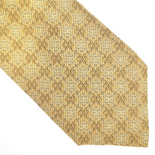 Robert Talbott Silk Tie Hand Sewn Studio Imported Made in USA Gold 58"x4"