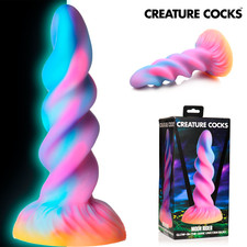 Moon Rider Dildo Corno di Unicorno che Brilla al Buio in Silicone Creature Cocks