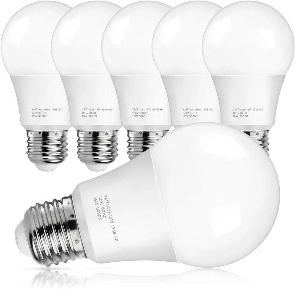 LED A19 cold White Light Bulbs 6500K 80W Equivalent 9W 1000LM E26 Base 4-Pack - Image 3 of 4
