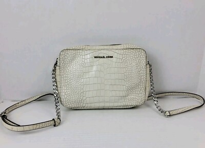 Michael Kors MK Alligator Embossed Crossbody Shoulder Handbag Purse