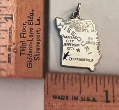 Vtg Sterling Wht Enamel Missouri Charm K City, Jeff City, Hannibal, St Louis
