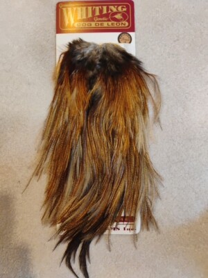 Coq De Leon GINGER PARDO Rooster Saddle Whiting Bronze NEW Feathers Fly Tying