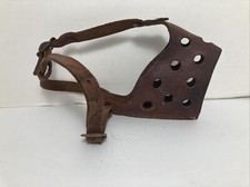 Vintage Thick Leather Dog Muzzle Large - XLarge adjustable strap