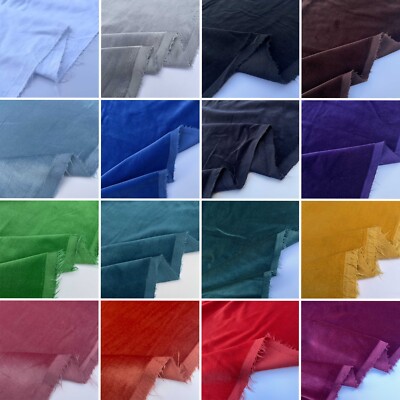 100% Baumwolle Samt Uni Plüsch Flor Polster Kleidung Kostüm Handarbeit Stoff