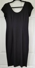 THE VANITY ROOM Black Sheath Dress Mid Length Cap Sleeve Back Zip Size M - NWT
