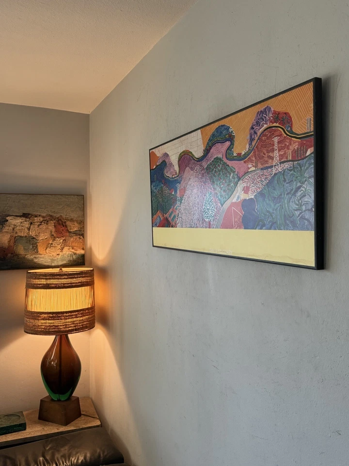 ОРИГИНАЛЬНЫЙ ВИНТАЖНЫЙ СОВРЕМЕННЫЙ АБСТРАКТНЫЙ ЛИТОГРАФИЧЕСКИЙ ПЛАКАТ DAVID HOCKNEY СТАРЫЙ ПОП-АРТ 80 - Изображение 4 из 4