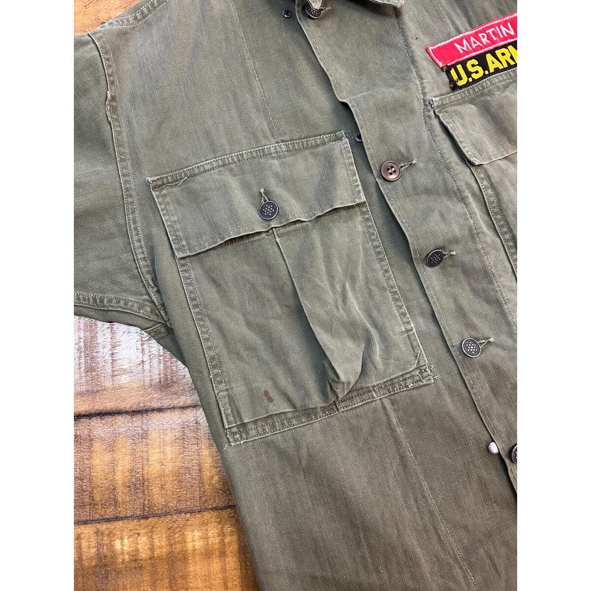 wwii 40s vintage military M-43 HBT combat utility shirt wwii 40s vintage military M-43 HBT combat utility shirt