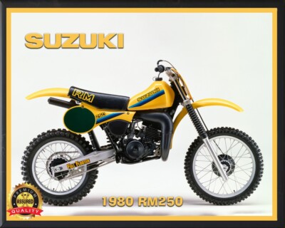 1980 Suzuki RM250 - Motocross - Motorcycles - Metal Sign 11 x 14