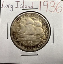 1936 Long Island Classic Commemorative 50c Half Dollar CH AU Nice Toning Toner