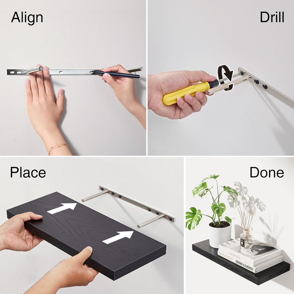 Floating Shelves for Wall, Wall Mounted Rustic Wood Shelves for