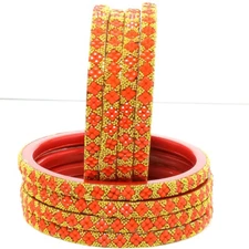 Suprimo Fashion Party Wear Glass Work Bangles 8 Bangle Jewelry For Women & Girls