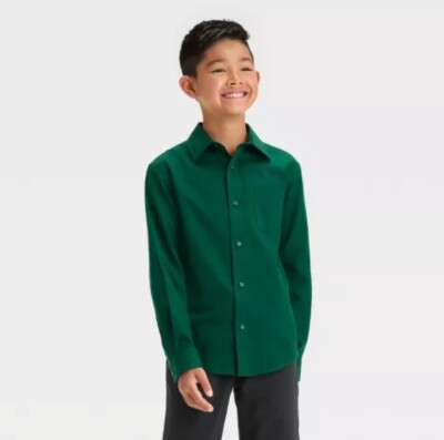 boys green dress shirt Apple Connie Linen Mix Top main image 1