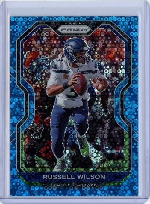 RUSSELL WILSON 2020 Panini Prizm No Huddle BLUE #294 Seahawks BRONCOS 58/79