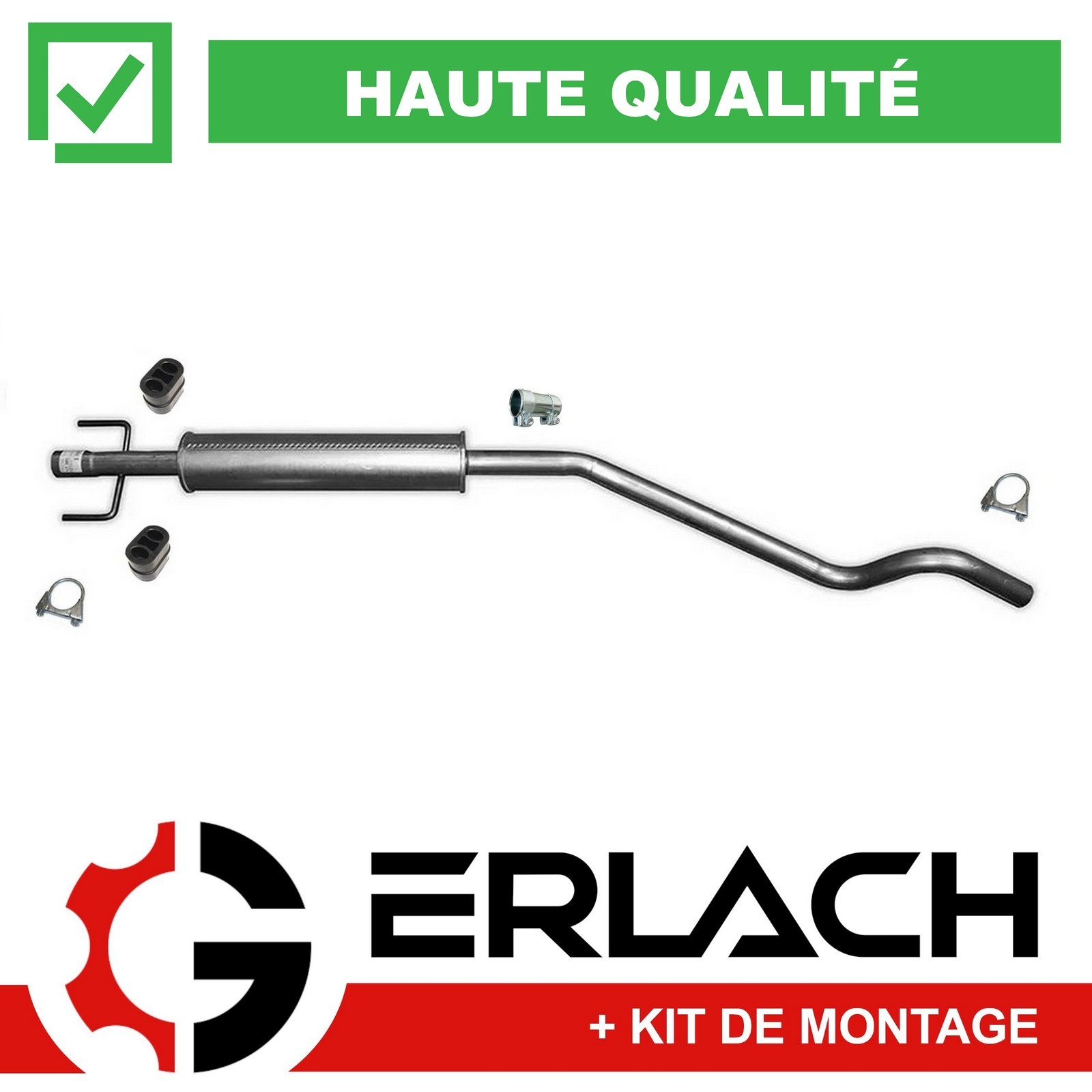 Silencieux intermédiaire Opel Astra 1.4 échappement en acier aluminié pour un moteur silencieux