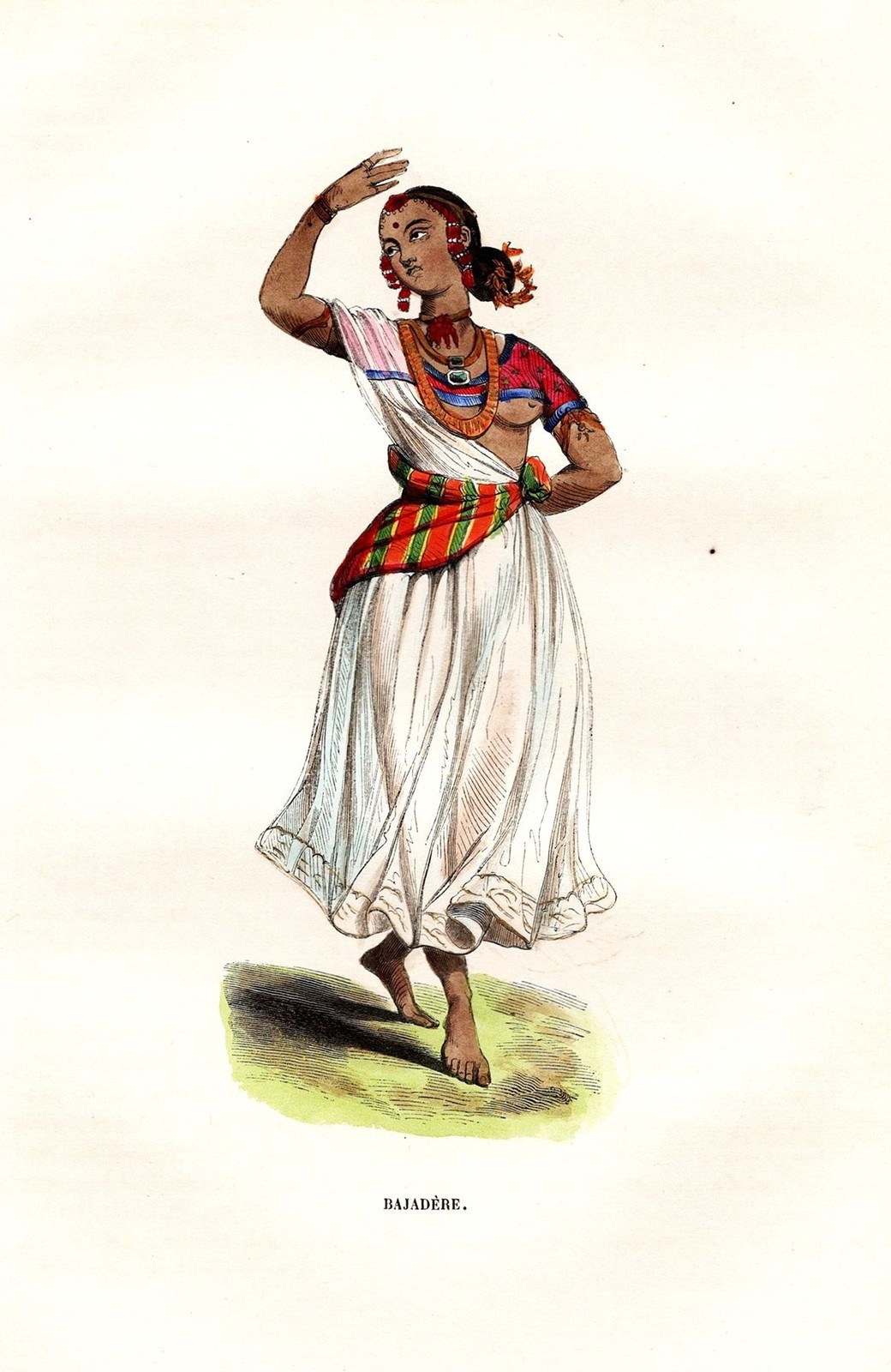 La Bayadère India temple dancer Tanz Indien Tracht costumes / woodcut 1840